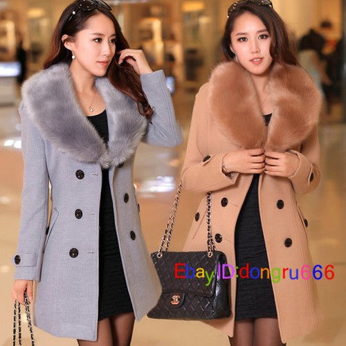 Women's Winter Coat Long Wool Jacket 
