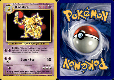 Pokemon TCG Pokémon TCG Kadabra Base Set 32/102 Regular Unlimited Uncommo