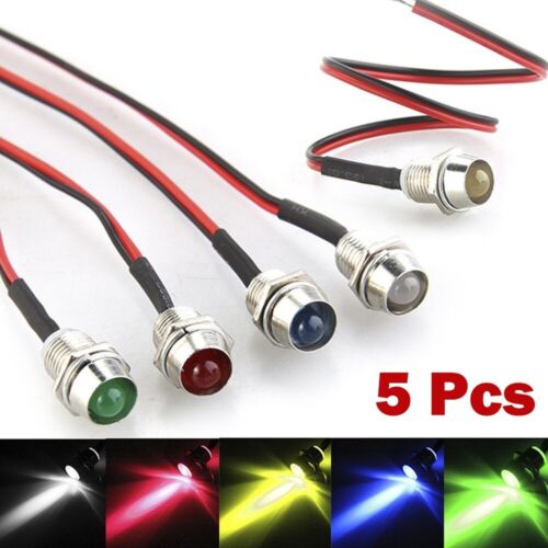 Universal Fitment 5X 12V 6mm LED Indicator Light for Car Boat Dashboard - Picture 1 of 6