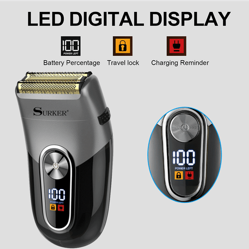 SURKER USB Electric Reciprocating Beard Shaver Men's Wireless Beard Trimmer Kits - Picture 8 of 14