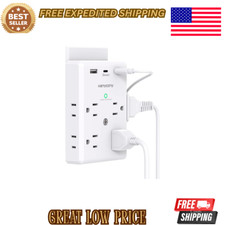 Power Strip Surge Protector Multi Plug Outlet Extender with USB C Ports, 3 Sided