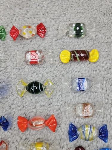 Large Lot of 37 Hand Blown Glass Murano? Style Candy Candies Millefiori Unknown - Picture 3 of 7