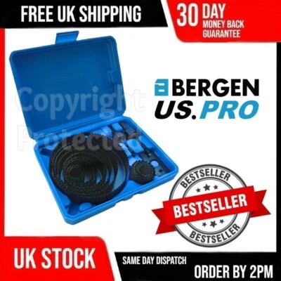 BB 17PC DRILL METAL WOOD ALLOY CIRCULAR ROUND HOLE SAW CUTTER CUTTING SET & CASE