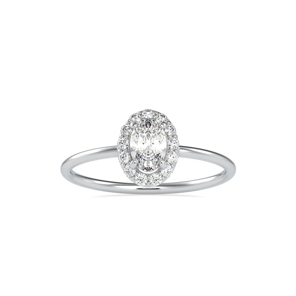 0.47ct IGI Certified Lab Grown Diamond Engagement Ring Oval Cut 14K Gold image-1