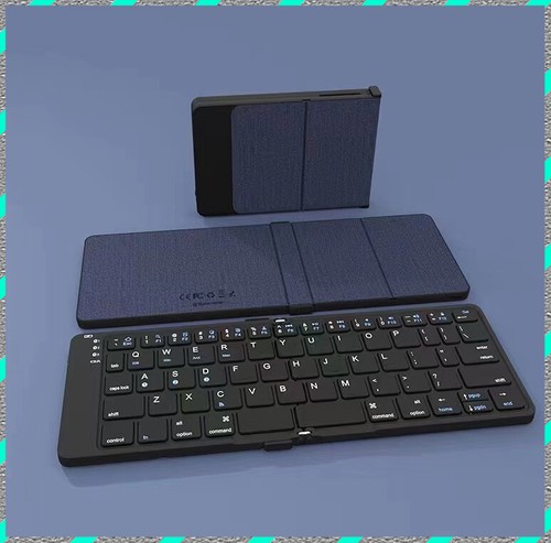 Wireless keyboard Rechargeable foldable ultrathin mini Portable mute Retro - Picture 3 of 11