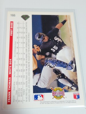 FRANK THOMAS 1992 Upper Deck #166. CHISOX | eBay
