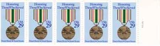 U.S. BKLT PANE OF 5 SCOTT #2552a 29ct HONORING THOSE WHO SERVED MNH OR FOLDED 