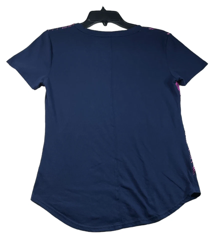 Camisa de entrenamiento Tek Gear para mujer talla pequeña azul marino rosa manga corta seca Tek Foto 2 de 4