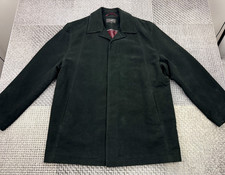 Next Moleskin Jacket Mens Large Black Italian Cloth Concealed Button Front