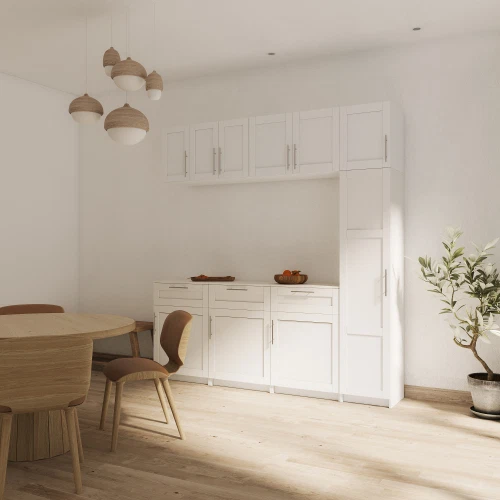 Armario de almacenamiento apilable montado en la pared, 15,75 D X 15,75 W X 70,87 H, blanco Foto 4 de 4