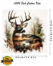 Deer Cross Stitch Kit Adults Beginner 11CT 14x14"
