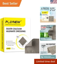Gentle Gel-like Silver Calcium Alginate Dressing 4”x4” - 6 Pack for All Wounds