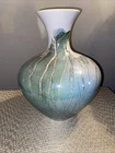 Royal Haeger  Vase 12” Tall Teal Blue With Green Abstract 1998