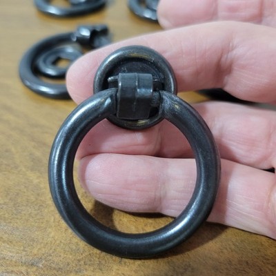 Keystone Accents Gunmetal Iron 1-3/4'' Pendant Ring Drop Pull Set Of 7