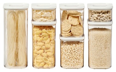 Mepal MODULA 7 Piece Food Storage Box Set for Cereal or Pasta with 3 Transparent