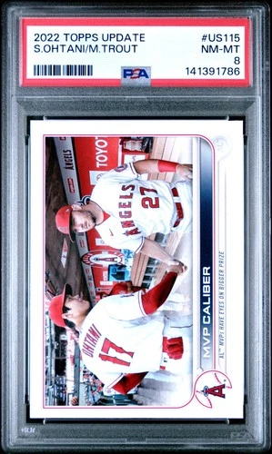 2022 Topps Update #US115 Shohei Ohtani - Mike Trout PSA 8