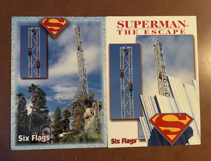 Six Flags Superman The Escape Amusement Park Postcards Lot of 2
