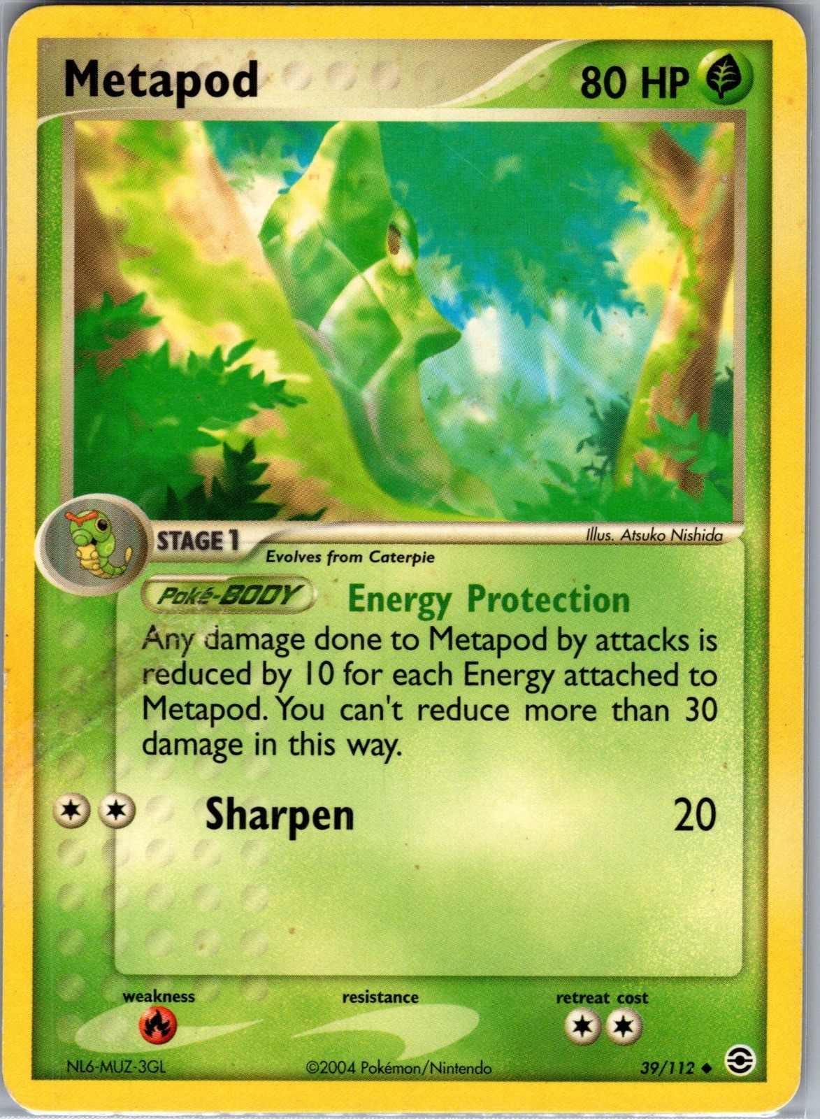 Metapod Uncommon FireRed & LeafGreen 39/112 NM