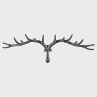 Haken Leiste Wand Haken Garderobe Hirsch Geweih Gusseisen Braun 64 Cm