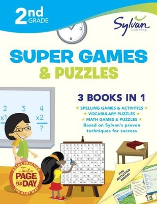 SECOND GRADE SUPER GAMES & PUZZLES (SYLVAN SUPER By Sylvan Learning **Mint**