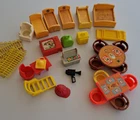 Vintage Fisher Price Little People Furniture Parts Sesame Street Bert Ernie Bed