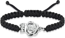 Rose Flower Rope Urn Bracelet Cremation Urn Bracelet Keepsake Ashes for Women