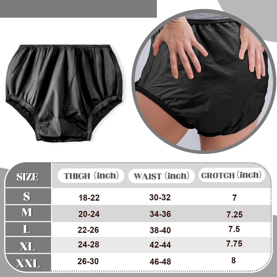 Reusable Plastic Diaper Cover Pants – Pull-On, Light Absorbency, For Adults (Unisex)