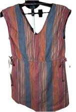 Universal Thread Colorful Striped Boho Chic Sleeveless Side Ties Dress Sz Small