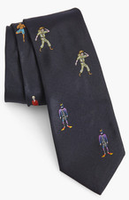 NEW 125 Paul Smith Mainline Navy Narrow Explorer Mens Silk Tie