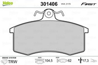 Valeo Bremsbelagsatz, Scheibenbremse 301406 FüR Lada ZAZ