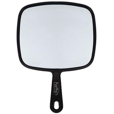Large Handheld Mirror Black Professional Square 9x12 Inch Distortion Free Use