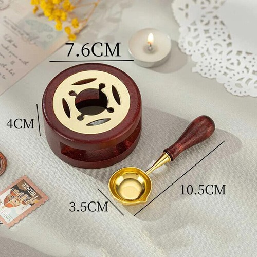 Retro Wax Seal Stamp Warmer Furnace Stove Pot Melting Spoon Kit Stamp Tool UK - Picture 2 of 21