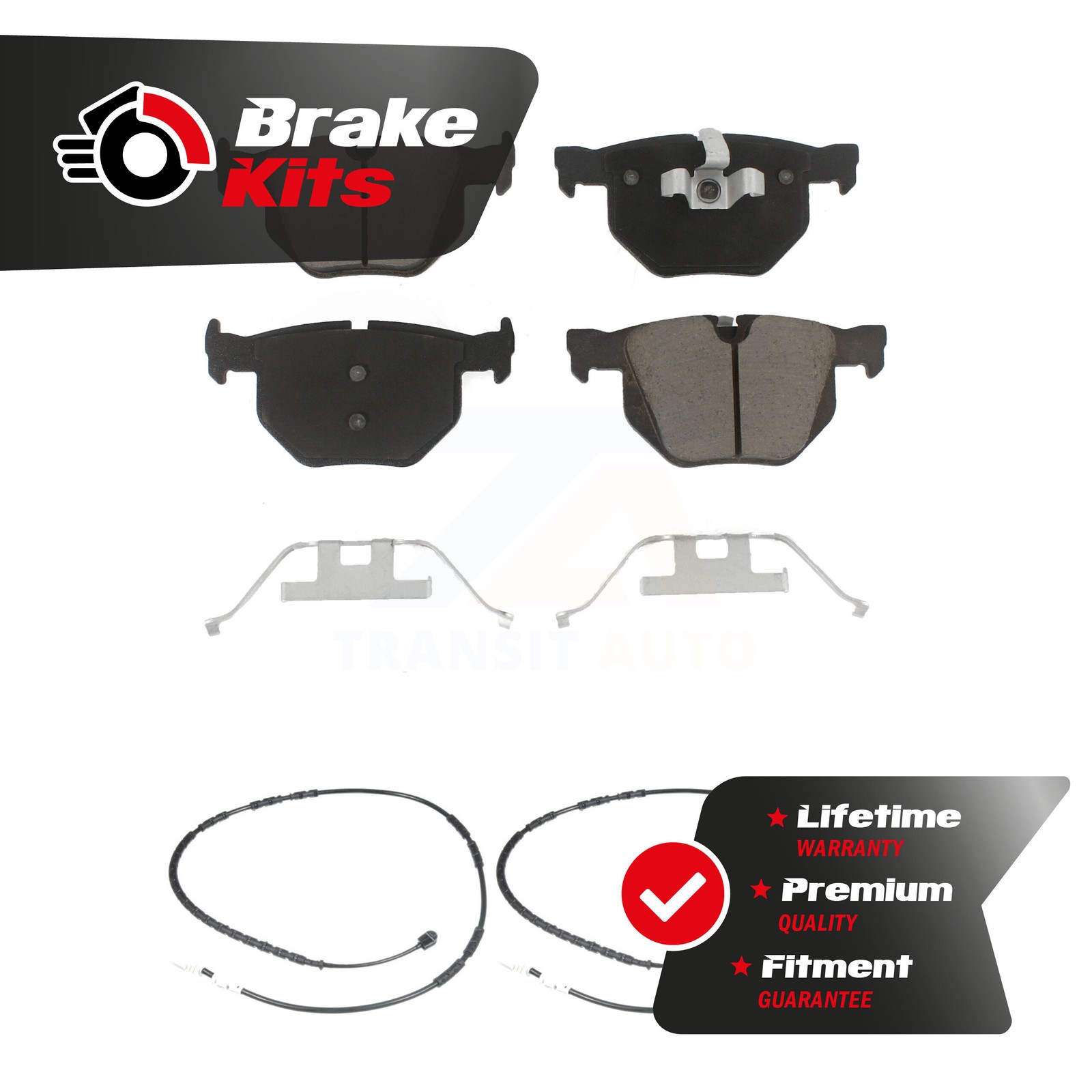 Rear Ceramic Brake Pads & Wear Sensor Kit For 2011-2013 BMW 335i Convertible E90