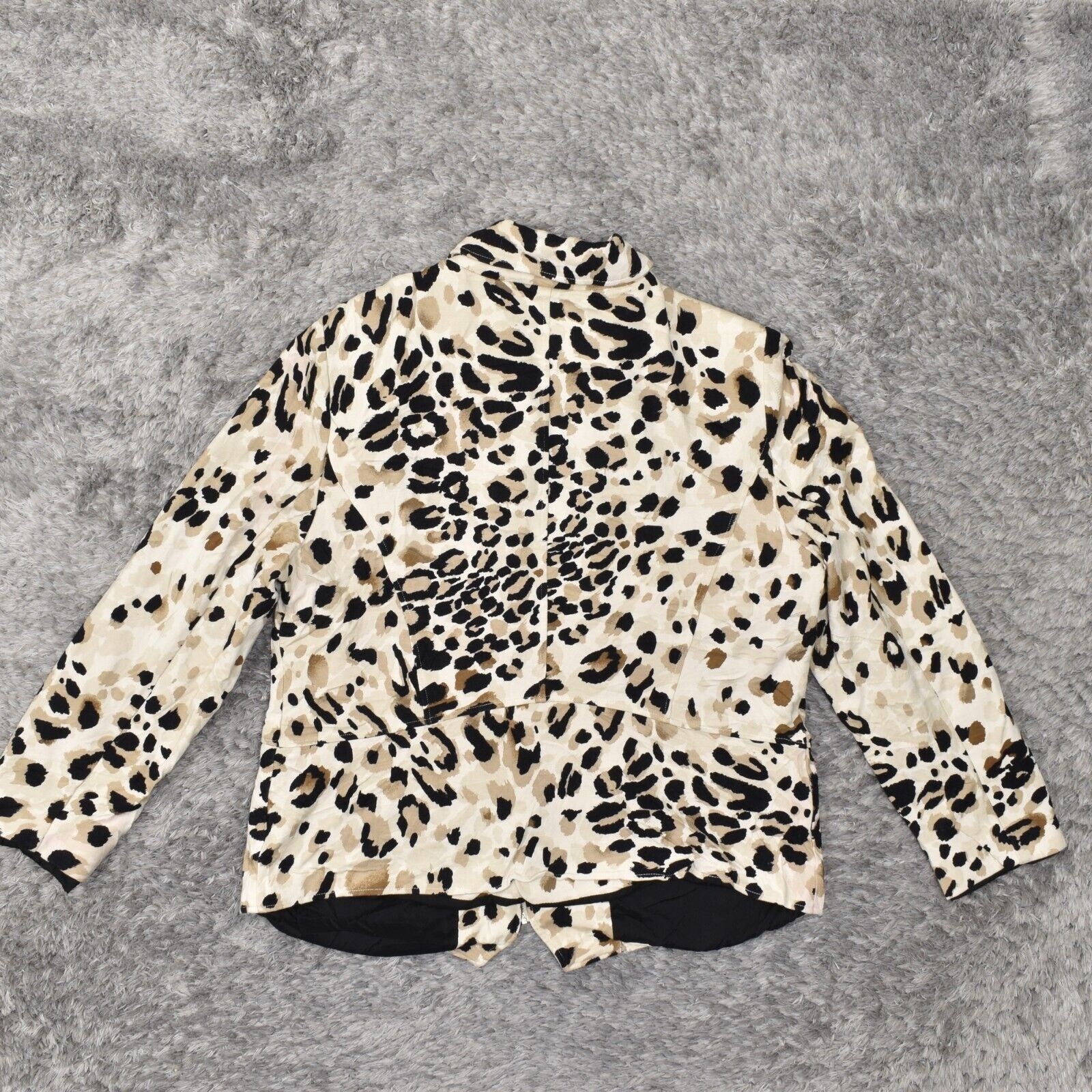 Chico's Women's Size 2 Basic Jacket Brown Cheetah… - image 8
