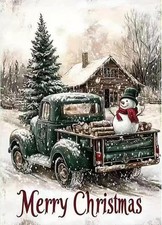 Christmas Green Truck Diamond Art Kits for Adults,5D HL6617