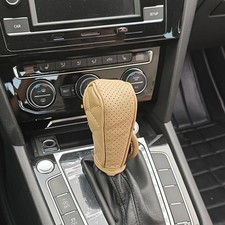 Pu Leather Gear Shift Knob Cover Waterproof And Breathable Prote Color Beige