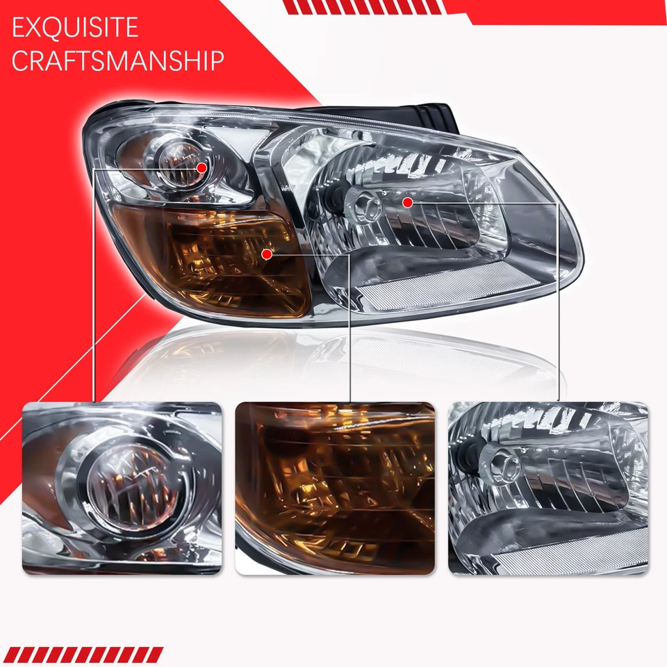 Headlight Assembly For 2007 2008 2009 Kia Spectra W/Bulb Right passenger Side - Image 3 of 4