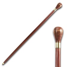 SE 7067 36.5" KNOB HANDLE EUCALYPTUS WOOD WALKING STICK CANE