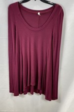 NWT Free People Intimately So Fine Tunic Dress Merlot Long Sleeve High-Low XS