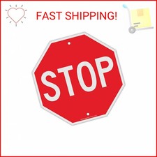 Stop Sign, Street Slow Warning Reflective Signs, 12 x 12 Inches Octagon, .040 Ru
