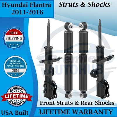 Monroe OEM Front Struts & Rear Shocks For 2011-2016 Hyundai Elantra 9yr Warranty