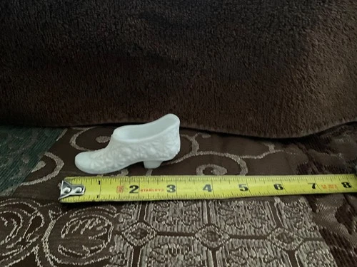 Set of Vintage Milk Glass Small Shoe Figurines