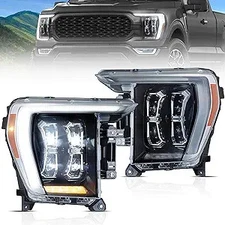 VLAND Full LED Projector Headlights Set For 2021-2023 Ford F-150 14th Gen Pickup