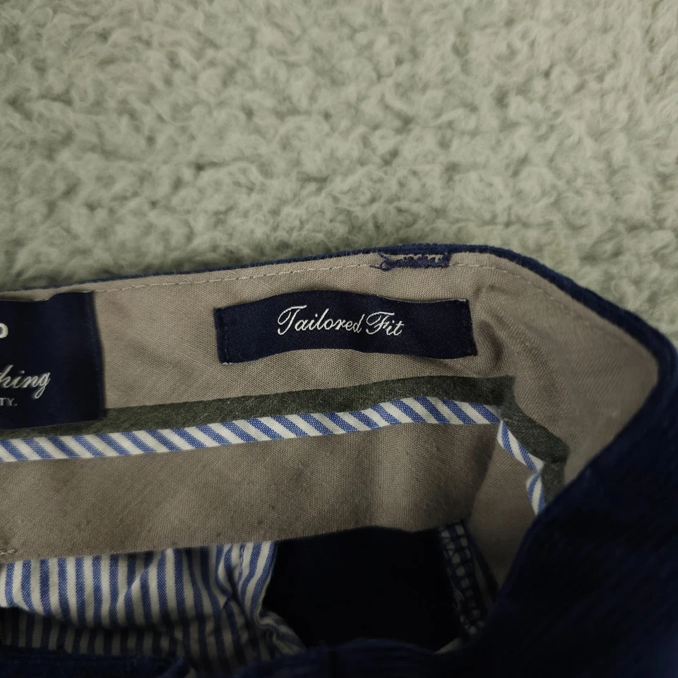 Lands End Pants Mens 34x29 Blue Whale Cord Tailored Fit Chino Cotton Stretch - Image 4 of 4