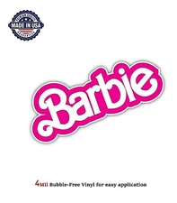BARBIE LOGO VINYL DECAL STICKER CAR TRUCK BUMPER WINDOW 4MIL BUBBLE FREE US MADE