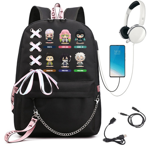 Mochila escolar Anime Demon Slayer Bolso escolar Bolsas de viaje de hombro adolescente Mochila Regalo - Imagen 26 de 27