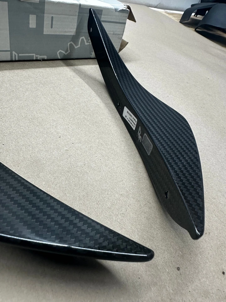 Mercedes SLS AMG C197 Front Bumper Carbon Spoiler Winglets Set A1978850138 - Image 3 of 4