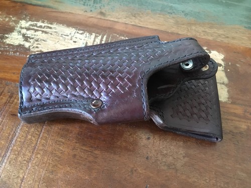 Vintage Tex Shoemaker 45 HA Cordovan Brown Holster For Colt Commander Left - Picture 3 of 9