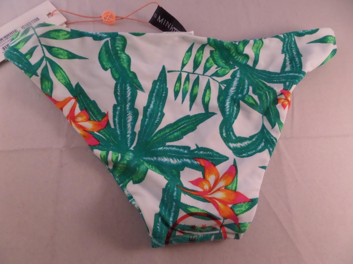MINKPINK Swimwear Panama Palms Reversible Bikini Bottom Sz XS NEW