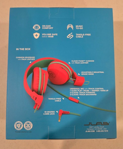 Alternate view of Jlab Jbuddies Studio Wired Headphones Orange/ Green *brand New*